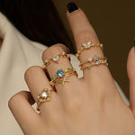 S925 Sterling Silver Open Ring with Sparkling Zirconia