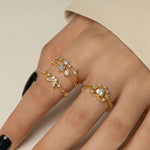 S925 Sterling Silver Open Ring with Sparkling Zirconia
