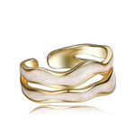 925 Sterling Silver Open Ring with Enamel Detail