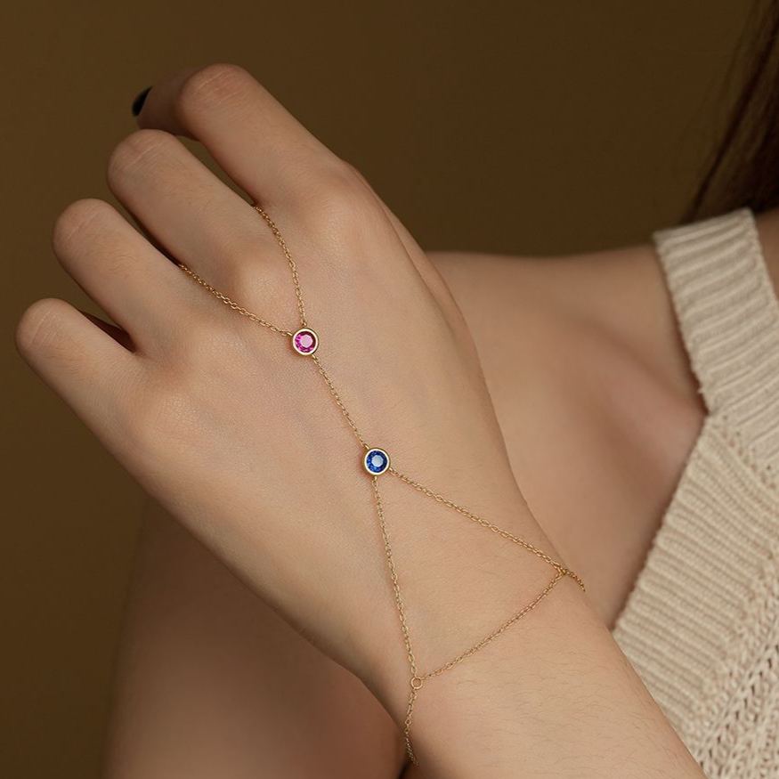S925 sterling silver bracelet set with zircon