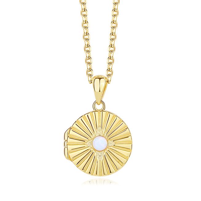 S925 Sterling Silver Opal Necklace