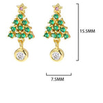 925 Sterling Silver Colorful Zircon Christmas Tree Necklace and Earring Set
