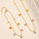 S925 Sterling Silver Necklace with Colorful Zirconia