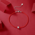 S925 Silver Moissanite Red Cord Bracelet