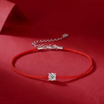S925 Silver Moissanite Red Cord Bracelet