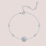 s925 Sterling Silver Round Moissanite Bracelet