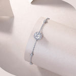 s925 Sterling Silver Round Moissanite Bracelet