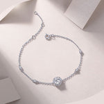 s925 Sterling Silver Round Moissanite Bracelet