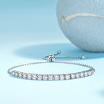 S925 Silver Moissanite Adjustable Tennis Bracelet