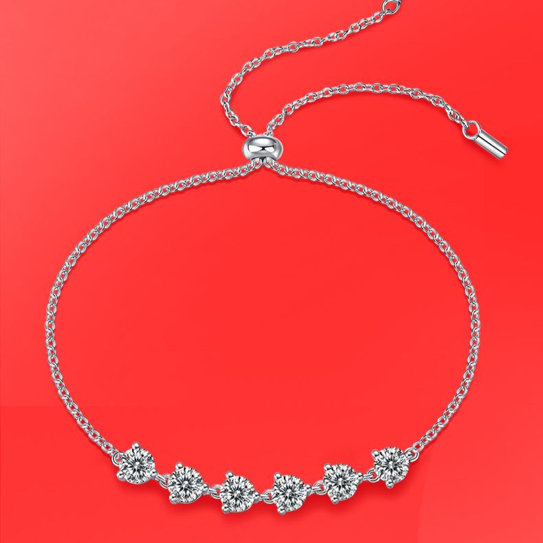 S925 Silver Moissanite Bracelet with Dreamy Hues