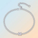 925 Silver Moissanite Cuban Link Bracelet