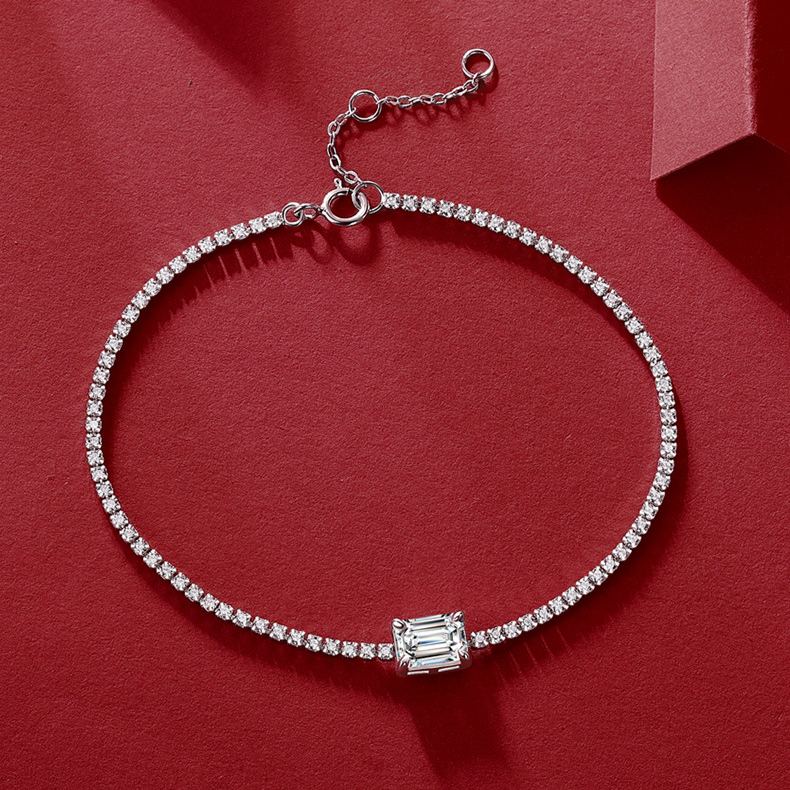 S925 Silver Aurora Moissanite Bracelet