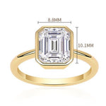 S925 Silver Gold-Plated Moissanite Ring