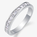 S925 Sterling Silver Moissanite Solid-Band Ring