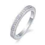 S925 Sterling Silver Moissanite Solid-Band Ring