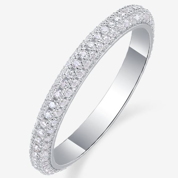S925 Sterling Silver "Midsummer Years" Moissanite Solid-Band Ring