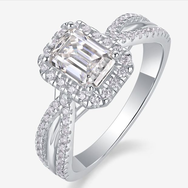S925 Silver Moissanite Ring