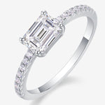 S925 Sterling Silver Moissanite Ring with Elaborate Setting