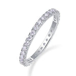 S925 Sterling Silver Closed-Band Ring Fully Set with Moissanite