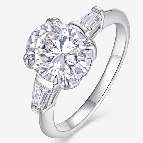 925 Sterling Silver Statement Moissanite Ring