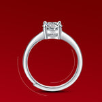 S925 Silver Four-Prong Moissanite Ring