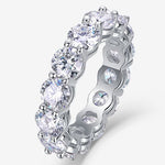 S925 Silver Moissanite Solid-Band Ring