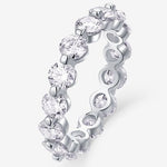 S925 Silver Moissanite Solid-Band Ring