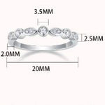 S925 Silver Moissanite Solid Band Ring