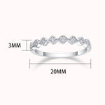 S925 Silver Moissanite Solid Band Ring