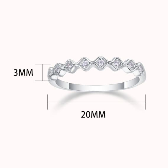 S925 Silver Moissanite Solid Band Ring