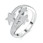 S925 Sterling Silver Star Moissanite Ring