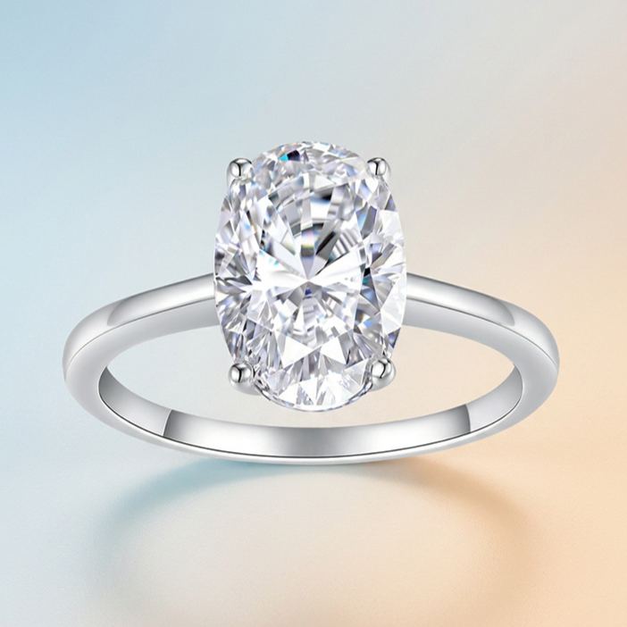S925 Sterling Silver Stackable Moissanite Ring