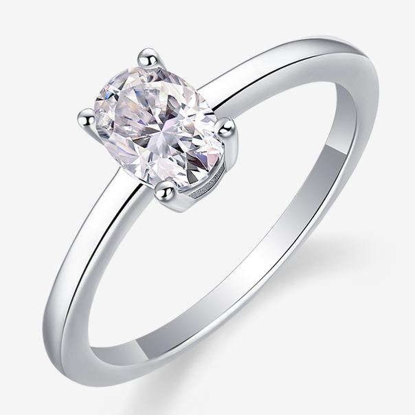 S925 Silver Ring with Fancy-Cut Moissanite