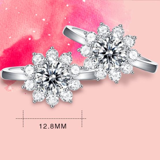 S925 Silver Moissanite Adjustable Ring