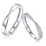 S925 Silver Moissanite Adjustable Möbius Couple's Ring