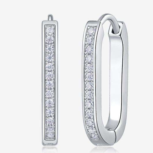 S925 Silver "State of Mind" Moissanite Hoop Earrings