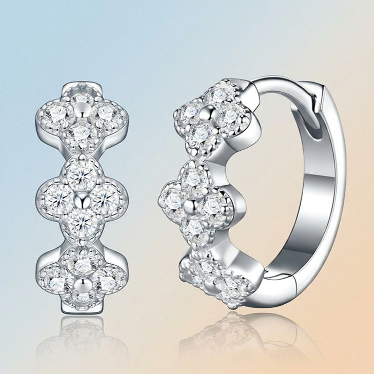 S925 Silver Moissanite Earrings – Chic "Chanel-Style"