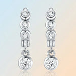 S925 Silver Long "Forest-Style" Sweet Moissanite Earrings