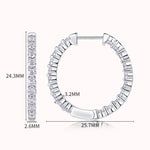 S925 Sterling Silver Moissanite Large Hoop Earrings