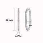 S925 Sterling Silver Moissanite Large Hoop Earrings