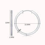 S925 Sterling Silver Moissanite Large Hoop Earrings