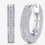 S925 Sterling Silver Moissanite Large Hoop Earrings