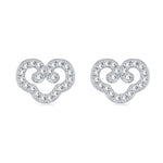 S925 Sterling Silver Sweet Heart-Shaped Moissanite Stud Earrings