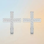 S925 Sterling Silver Cross Moissanite Earrings