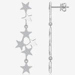 S925 Sterling Silver Long Star-Shaped Moissanite Stud Earrings