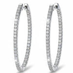 S925 Sterling Silver Super-Sparkly Large Hoop Earrings with Moissanite
