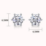 S925 Silver Six-Prong Moissanite Stud Earrings