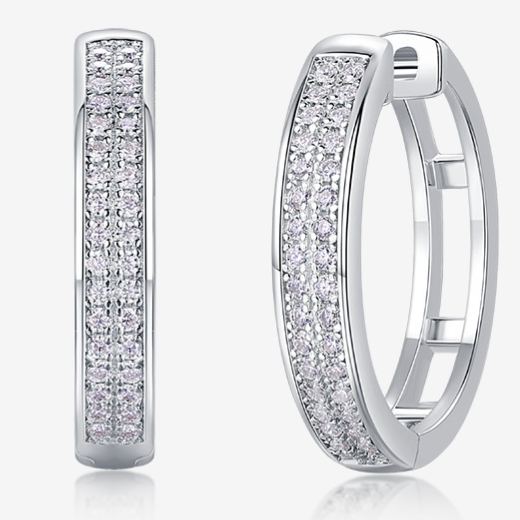 S925 Sterling Silver Sweet & Chic Moissanite Hoop Earrings