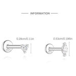 S925 Sterling Silver Moissanite Four-Petal Flower Stud Earring(Single unit)