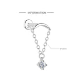 S925 Sterling Silver Moissanite Flat-Back Threaded Piercing Earring(Single unit)